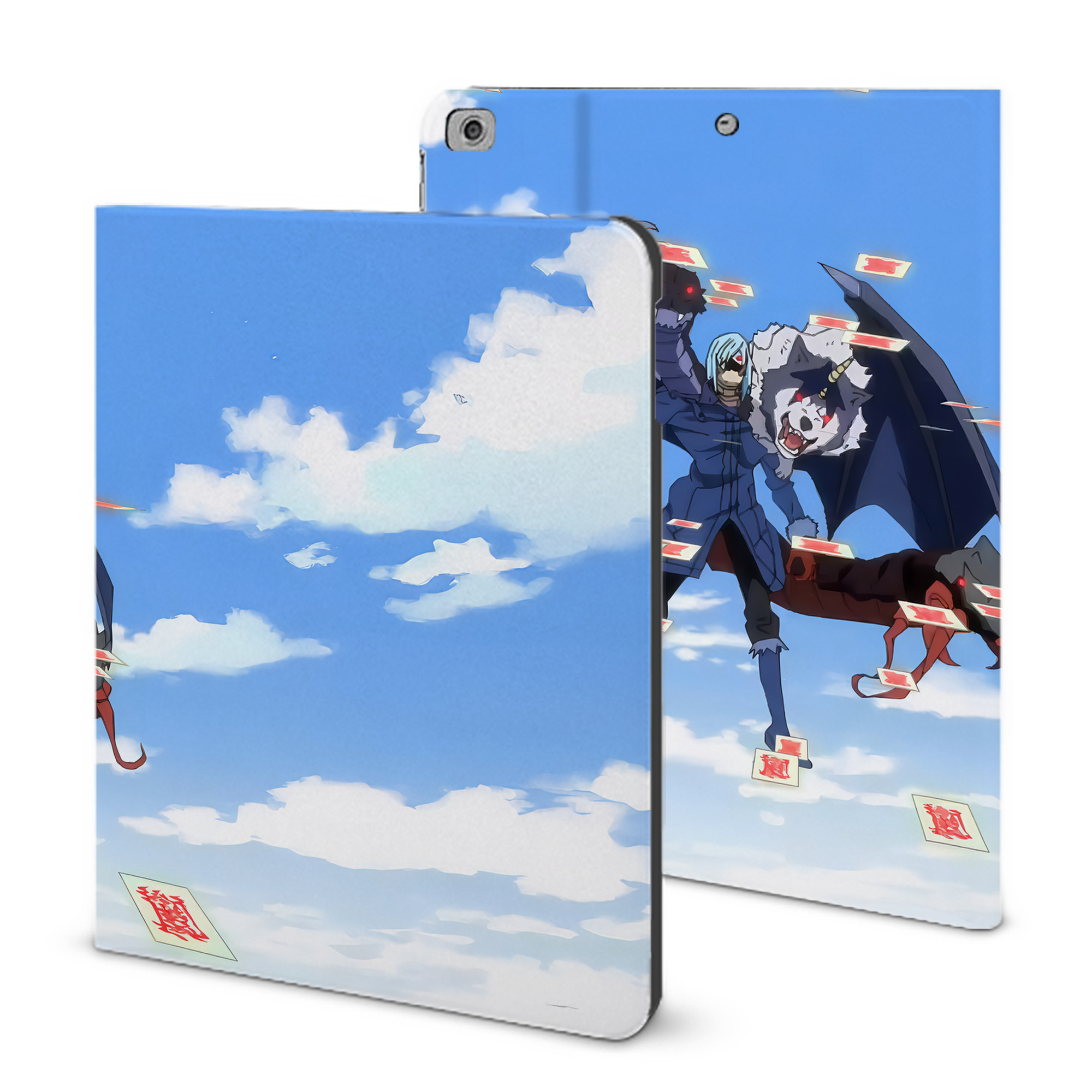 （画像用） 転スラ Regarding Reincarnated to Slime IPad ケース ブック型 PUレザー TPU 耐衝撃 軽量 薄型 ペン収納なし 全面保護 IPad 各モデル対応